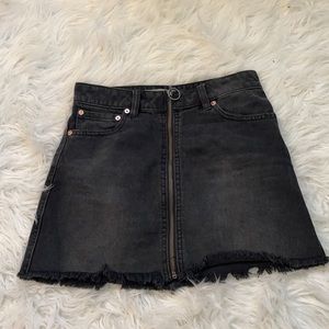 Free people black denim jean skirt